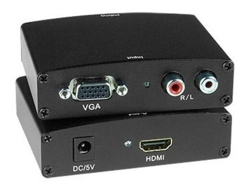 Conversor Adaptador Vga + Áudio Para Hdmi + Fonte