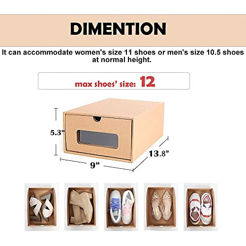 10 Cajas De Zapatos De Cartón De 13.7 X 9 X 5.3 Pulgad...