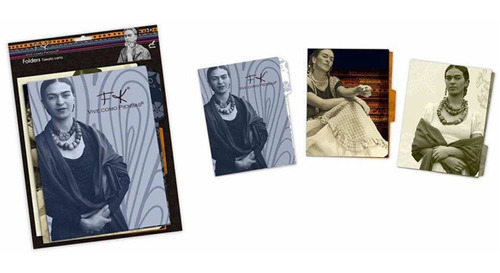 Frida Kahlo Kit Juego De 3 Libretas,post It Y 3 Folders.