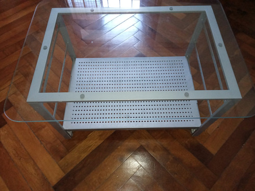 Mesa Ratona Vidrio Con Estructura Metálica