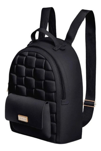 Mochila Petite Jolie Chris Passeio Pj10413 Feminina Preto Tresse