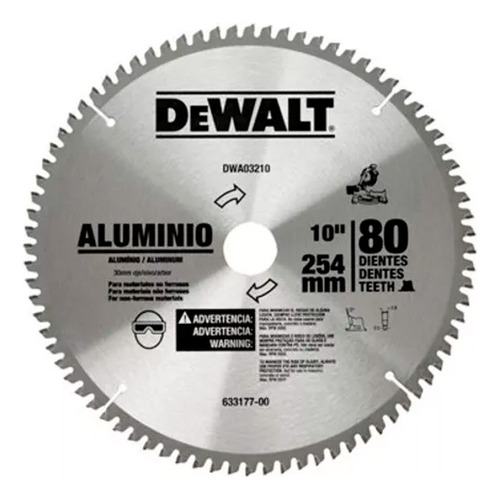 Disco 10 80t Para Aluminio Dw03210 Dewalt