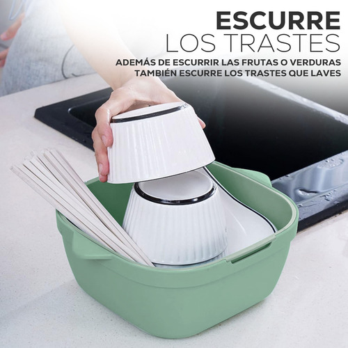 Escurridor Colador Doble Plástico Frutas Y Verduras