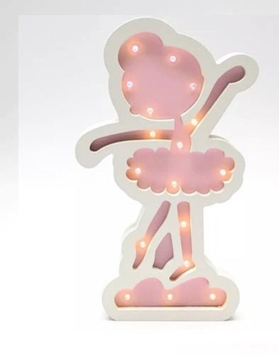 Lampara Veladora Led En Madera Unicornio Oso Globo