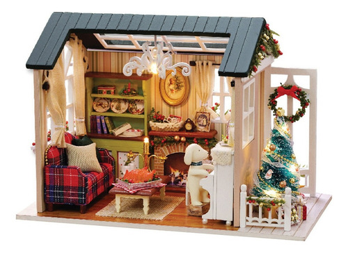 Diy Christmas Miniature Dollhouse Kit Realistic Mini 3d