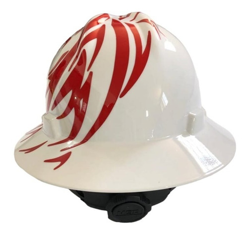 Casco Seg Msa Blanco Con Reflejante Rojo De Aguila