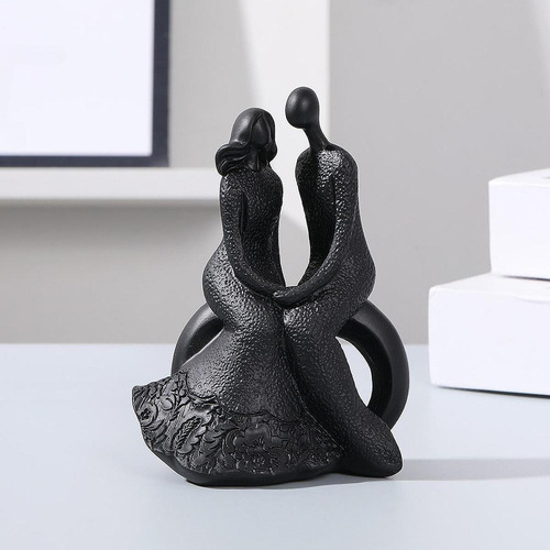 Amantes De La Estatua De Amantes De La Sentarse Negro