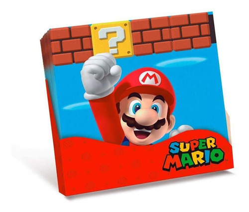 Guardanapos De Papel Super Mario Bros 20 Unidades - Cromus