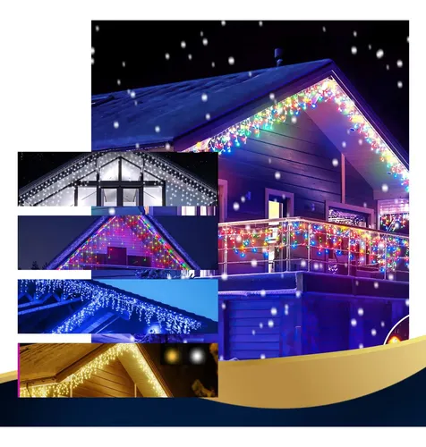 Cascata 400 LEDs 10m Branco Quente IP20 Decoração Natalina lumi