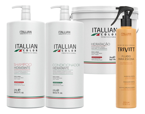 Kit Shampoo Condicionador 2,5l Hidratação 2kg Fluido Trivitt
