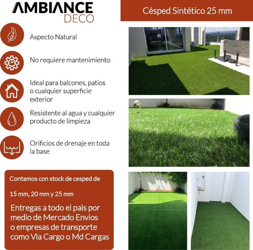 37 M2 ( 2 X 18 Mts ) Césped Sintético Muy Real, 25 Mm