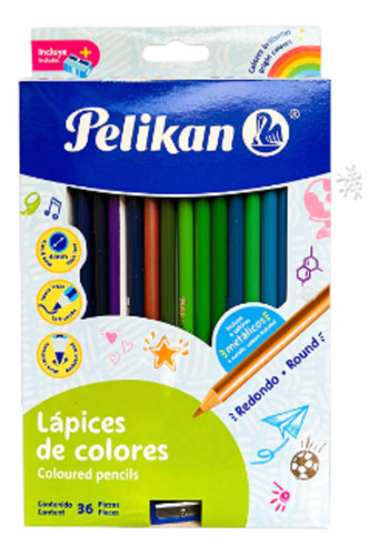 Lapices De Color Pelikan Con 36 Piezas