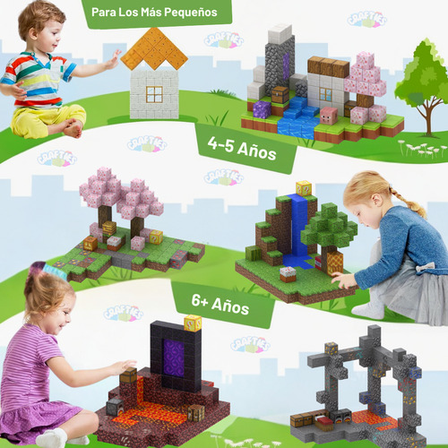 Crafties Bloques De Construcción Magnética Juegos Stem 148pz 148 Minecraft