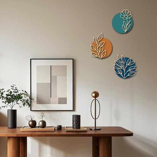 Arte De Pared De Madera De Hoja Boho Placas De Botánicas