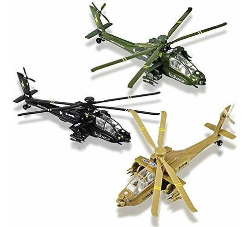 Artcreativity Diecast Apache Helicopters Con Mecanismo De Re