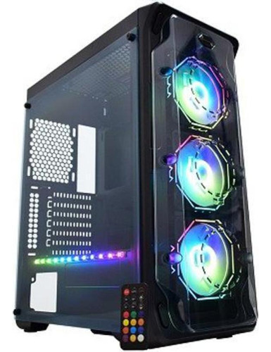 Gabinete Gamer K-mex Dark Trooper Polygo Cg-03b1 Fan Rgb