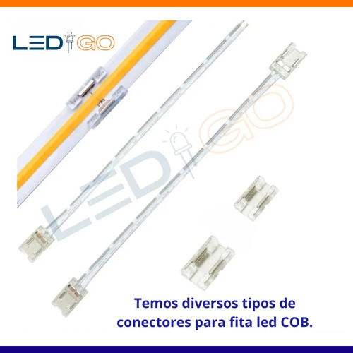 Cabo Conector Fita Led Cob E 240 Led 2 Vias 10mm Ip20 Luz monocor Tensão de operação