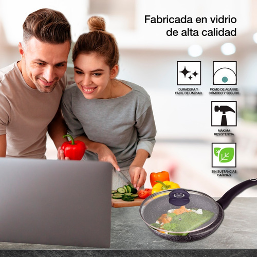 Imagen 2 de 7 de Bergner Tapa De Cristal 20cm Vidrio Orion Bg