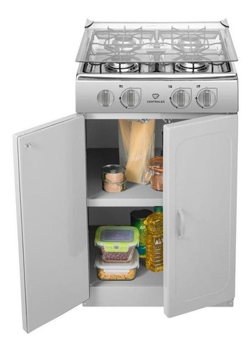 Imagen 3 de 5 de Estufa De Piso Con Gabinetes Centrales Gris Ccc20gtgxn-5
