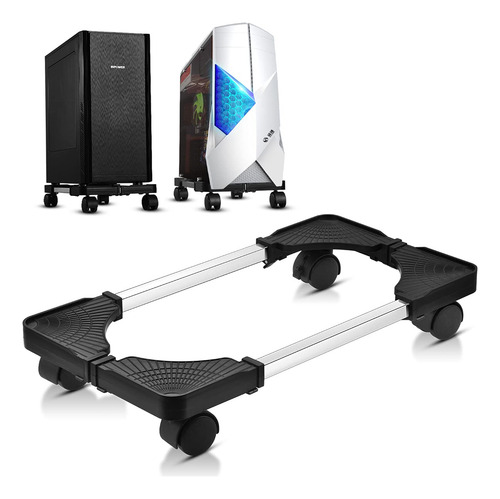 Soporte De Cpu Móvil Ajustable Con Ruedas Para Ordenador