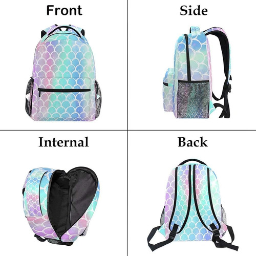~ Wamika Colorful Mermaid Scale Backpacks For Girls Women, R