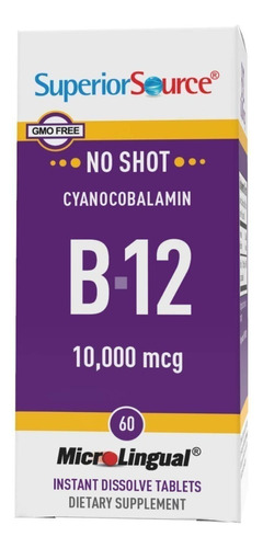 Vitamina B12 Cianocobalamina 10000 Mcg 60caps,
