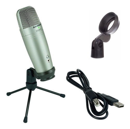 Microfone Samson C01u Pro Condenser Studio Usb C/tripode colorido plateado
