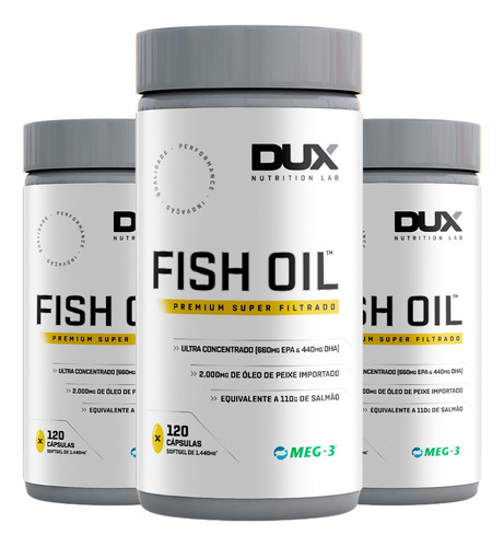 Kit 3x Fish Oil Premium Ultra Concentrado - Dux Nutrition