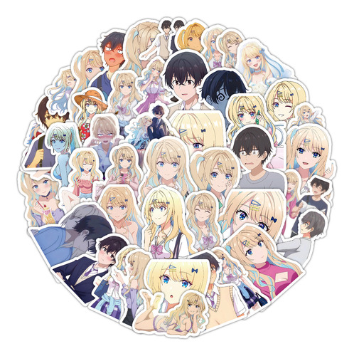 Runa Shirakawa 50 Calcomanias Stickers De Pvc Vs Agua Anime