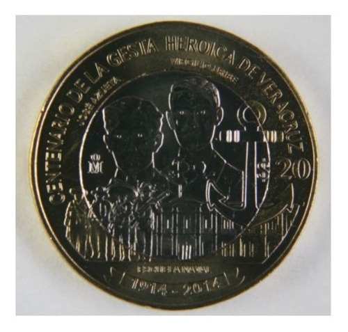 Moneda Gesta Heroica De Veracruz Conmemorativa 20 Pesos 