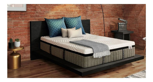 Colchón Queen Size De Resortes Kingsdown 500 Blue 35cm Medio Color Blanco/gris
