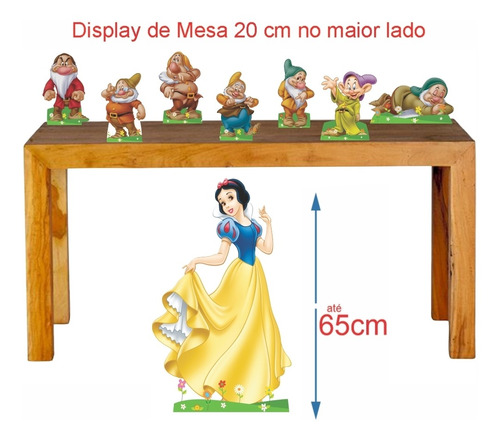 Imagem 2 de 3 de Kit Totem Festa Branca De Neve E Os Sete Anoes 65cm