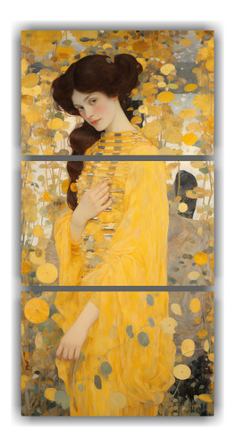 60x120cm Conjunto 3 Cuadros Paisajes Abstractos Gustav Klimt