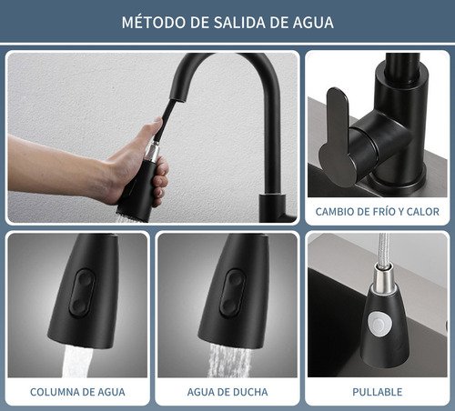 Fregadero De Cocina 304 Acero Inoxidable 6845 Grifo Incluido