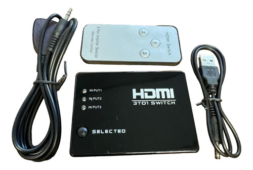 Switch Hdmi 3 Puertos Hd 1080p Control Remoto