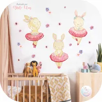 Comprar Vinilo Decorativo Infantil Conejas Bailarina De Ballet Tutú