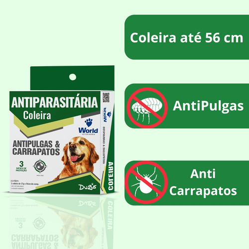 Coleira Anti Pulgas Carrapatos Cães Antiparasitária