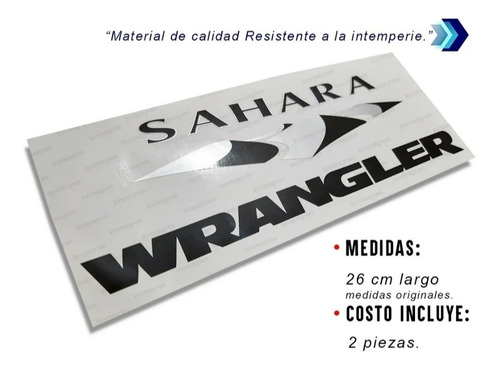 Imagen 1 de 1 de Calcomanias Jeep Sahara Wrangler, 2 Piezas.