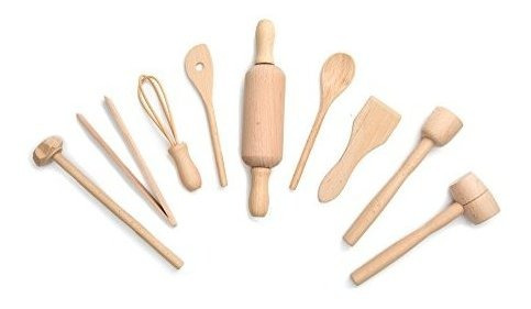 Fox Run 4932 Kidsbaking Tools De Cocción Set Madera 9piece