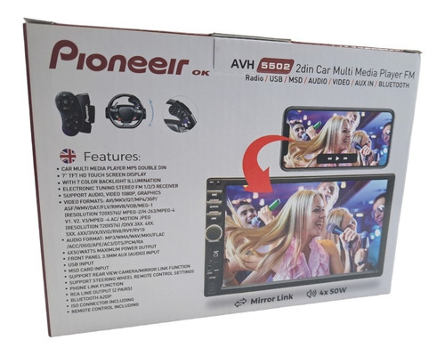 Reproductor Con Pantalla Pioneeir / 7 Pulgadas Cod 3303