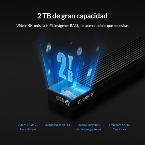 Case Cofre Disco Ssd M.2 Nvme Orico Usb 3.1 Usb 3.0