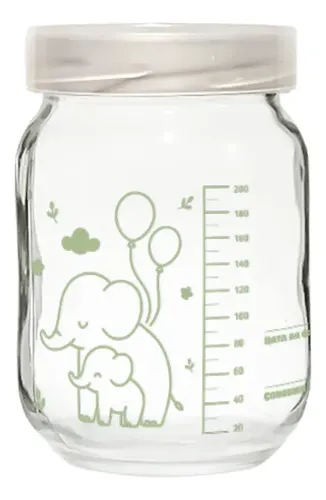 Kit 6 Potes Para Leite Materno C/ Graduação 200ml - Elefante