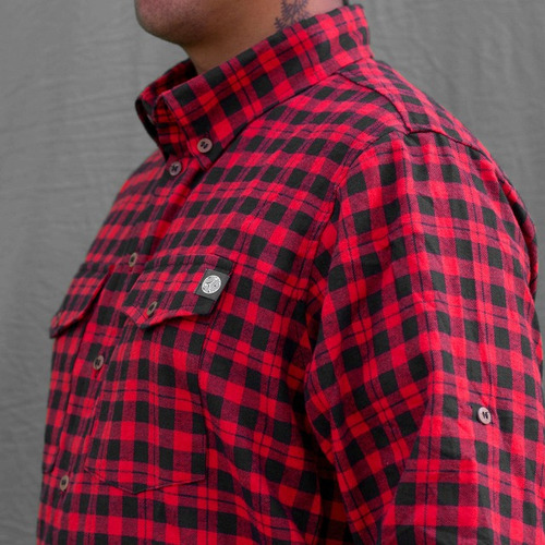 Camisa Xadrez Flanela Manga Longa Vermelha