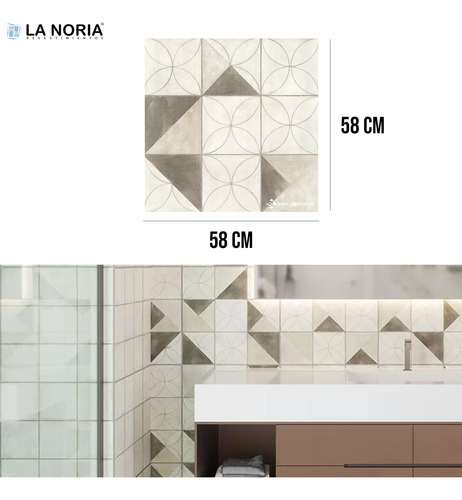 Piso Cerámico Flower Overlap Tiza San Lorenzo 45,3x45,3 1ra