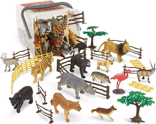 Set De Animales De La Selva 60 Unidades