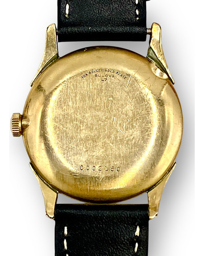 Hermoso Reloj Bulova Clásico Año 1957 Baño Oro 10k Funciona Negro Oro Blanco (Usado)