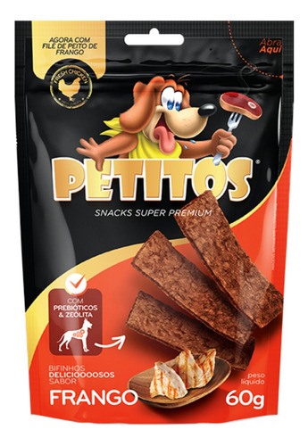 Petitos 60g - Petiscos Super Premium Para Cães Sabor Frango