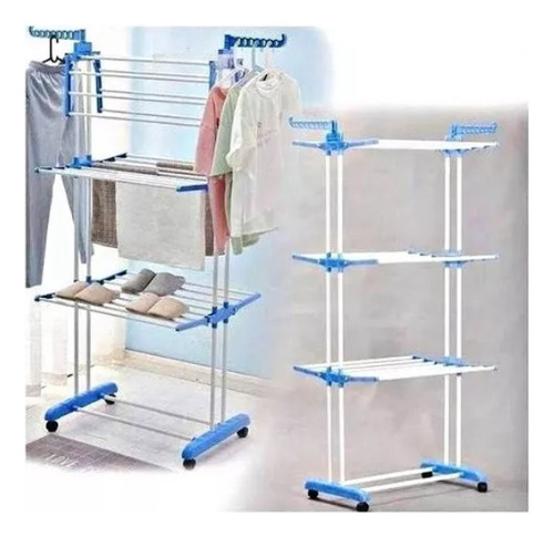 Tendedero De Ropa Colgador Perchero Plegable 3 Niveles