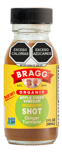 Bragg Shot Vinagre Sidra De Manzana Jengibre Cúrcuma 59ml