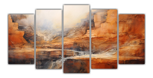 200x100cm Set 5 Cuadros Espectacular Vida Earthy Tones And R